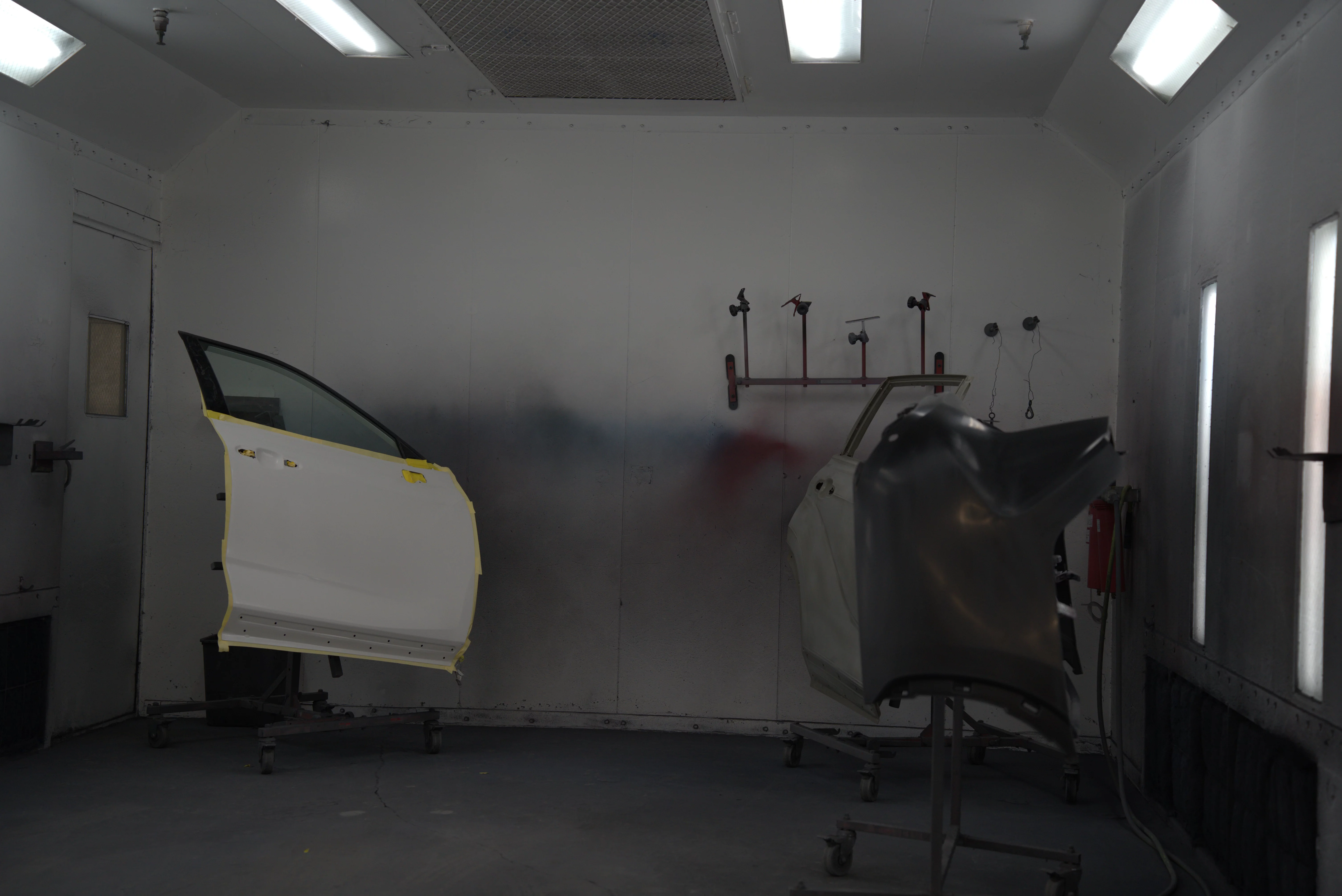 Five Star Auto Body paint booth in Longview WA - professional auto painting facility on Commerce Avenue serving Cowlitz County